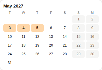 May 2027 calendar card for Japan showing holidays, recommended leave days, and the planned break